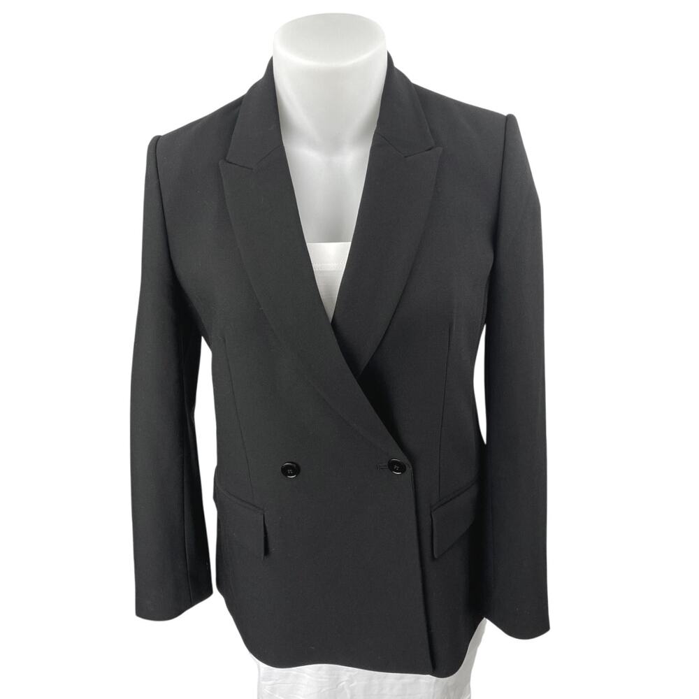 Club Monaco Women's Black Double Breasted Notch Collar Blazer Coat Jacket Sz 12
